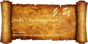 Joó Szilveszter névjegykártya
